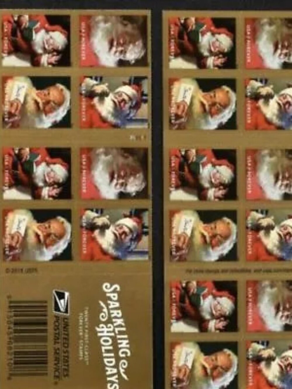 6000 Classic Santa Sparkling Holidays Forever Stamp 500 Booklets of 20 6000 stam